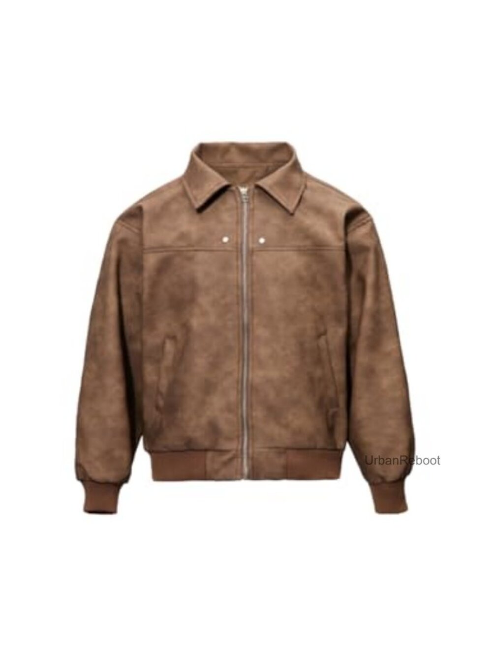 Faux Leather Zip Up Bomber Jacket 90s Vintage Biker Moto Streetwear